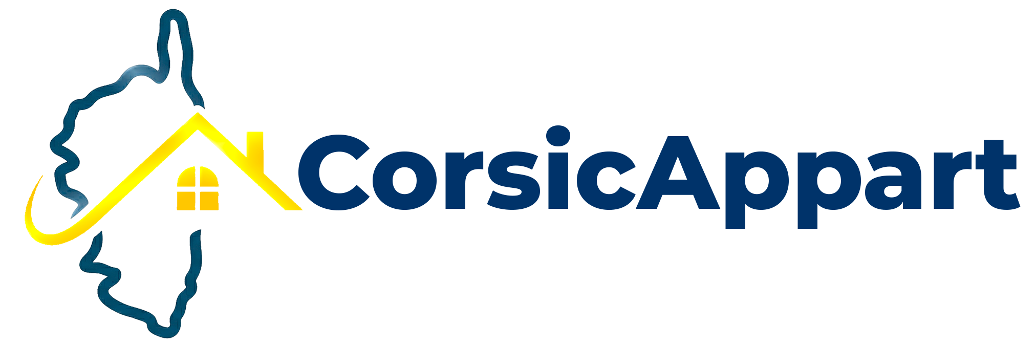Logo de corsicappart mélangeant la corse et une maison